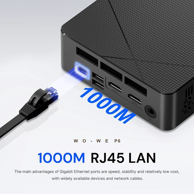 Alt view image 7 of 7 - wo-we P6 Mini Gaming PC AMD Ryzen 5 3550H4C/8T,Up to 3.7GHz,16GB DDR4 RAM 512GB M.2 2280 SSD, Mini Desktop Computers Support Dual 4K, WiFi5 BT5.0 Ethernet HTPC for Business, Education, Home