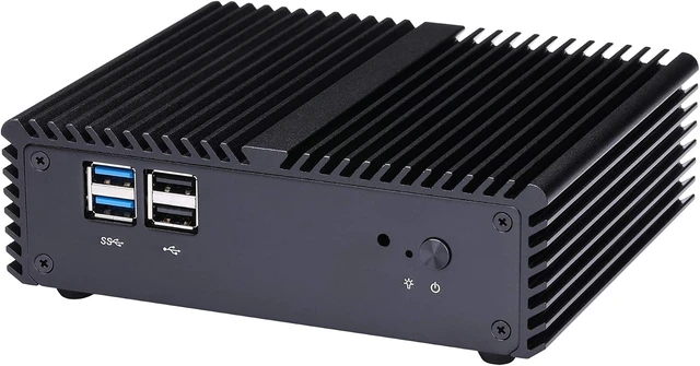 Alt view image 4 of 5 - Qotom Tiny PC Computer Q170P Pentium Processor J3710,Quad Core AES-NI (barebones) Dual LAN,Dual Dispaly,Aluminium Alloy,Win10/ Linux 24/7