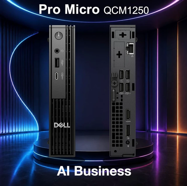 Alt view image 3 of 7 - Dell Pro Micro QCM1250, Intel Core Ultra 5 235T, 8GB RAM, 512GB SSD