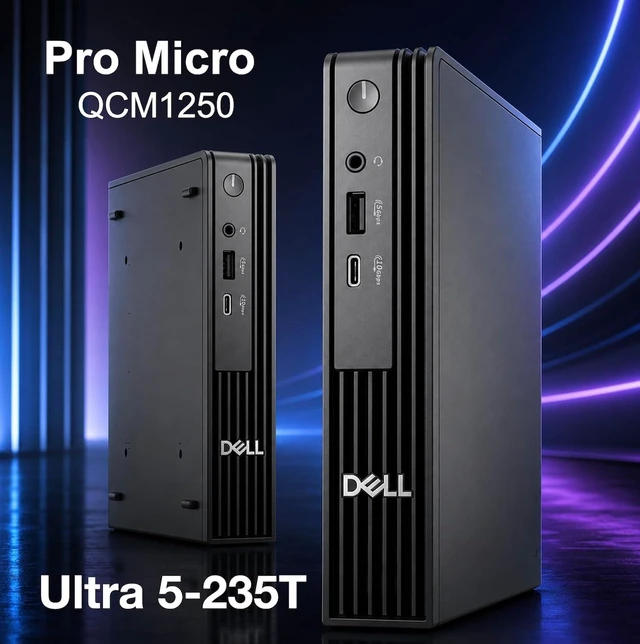 Alt view image 2 of 7 - Dell Pro Micro QCM1250, Intel Core Ultra 5 235T, 8GB RAM, 512GB SSD