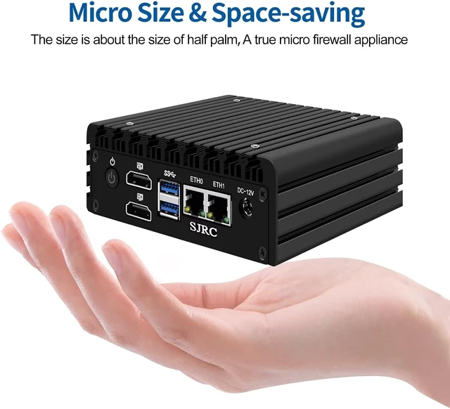 Alt view image 6 of 6 - SJRC X86 P6 Fanless Mini PC N150, 2 Port i226-V 2.5GbE LAN Micro Firewall Appliance Dual 4K HD, Desktop Compact PC Win 11 Pro, DDR5 16GB RAM 128GB SSD, USB 3.2, for Home Office
