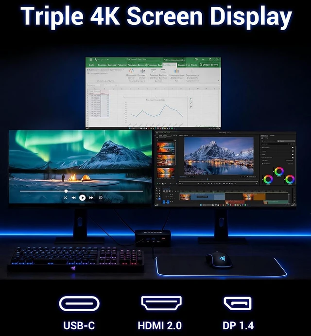Alt view image 7 of 7 - FIREBAT Mini PC AMD Ryzen 4300U (up to 3.7GHz), LAN/Wi-Fi 6/BT 5.2, Type-C/HDMI/DP, 4K @60Hz Support, 8GB LPDDR4, 256GB SSD (Expandable),Silent,Use in Education, Office, and Home EntertainmentR3