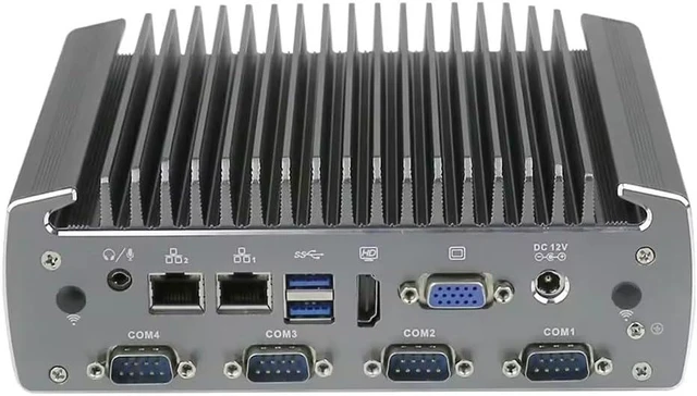 Main image of PARTAKER Fanless Industrial PC, Mini Computer, Industrial Computer, Intel I5 6200U, Windows 11/ Linux Ubuntu, I32, 2 x I211-AT LAN, 6 x COM, VGA, HDMI, 16G RAM, 512G SSD