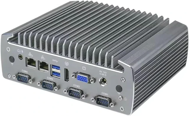 Alt view image 2 of 7 - PARTAKER Fanless Industrial PC, Mini Computer, Industrial Computer, Intel I5 6200U, Windows 11/ Linux Ubuntu, I32, 2 x I211-AT LAN, 6 x COM, VGA, HDMI, 16G RAM, 512G SSD