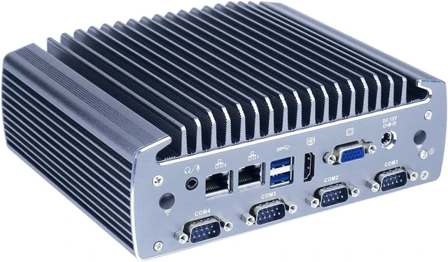 Alt view image 7 of 7 - PARTAKER Fanless Industrial PC, Mini Computer, Industrial Computer, Intel I5 6200U, Windows 11/ Linux Ubuntu, I32, 2 x I211-AT LAN, 6 x COM, VGA, HDMI, 16G RAM, 512G SSD