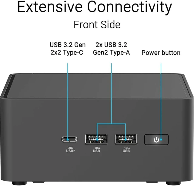 Alt view image 3 of 7 - NUC 15 Pro Mini PC NUC15CRHU5 with Intel Core Ultra5 225H, Wi-Fi 7