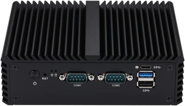 Alt view image 4 of 6 - Qotom Fanless Mini PC N5095 Barebone Dual LAN 2 COM RS232 Type-C Auto On