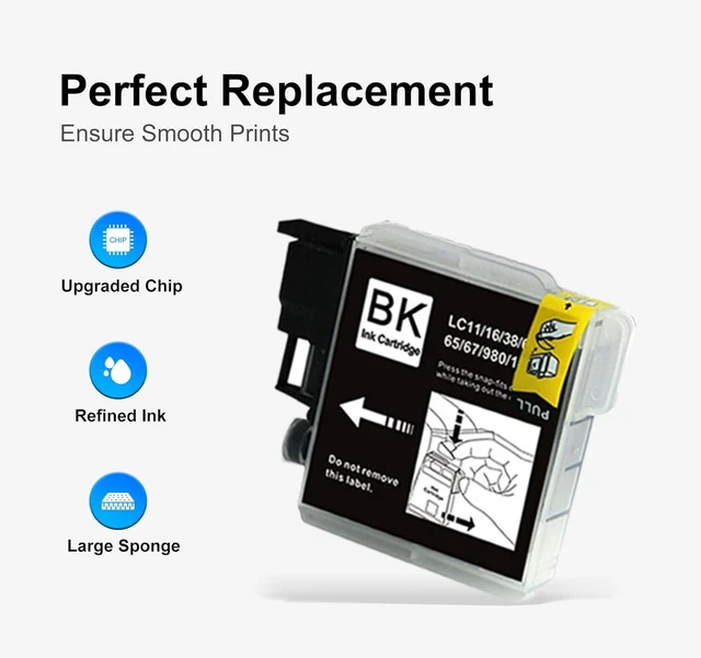 Alt view image 4 of 5 - HI-VISION HI-YIELDS Compatible Ink Cartridges Replacement for Brother LC61 LC65 LC-61 LC61BK LC61C LC61M LC61Y to use with MFC-490CW MFC-495CW MFC-6490CW MFC-6890CDW (8BK, 4C, 4M, 4Y)