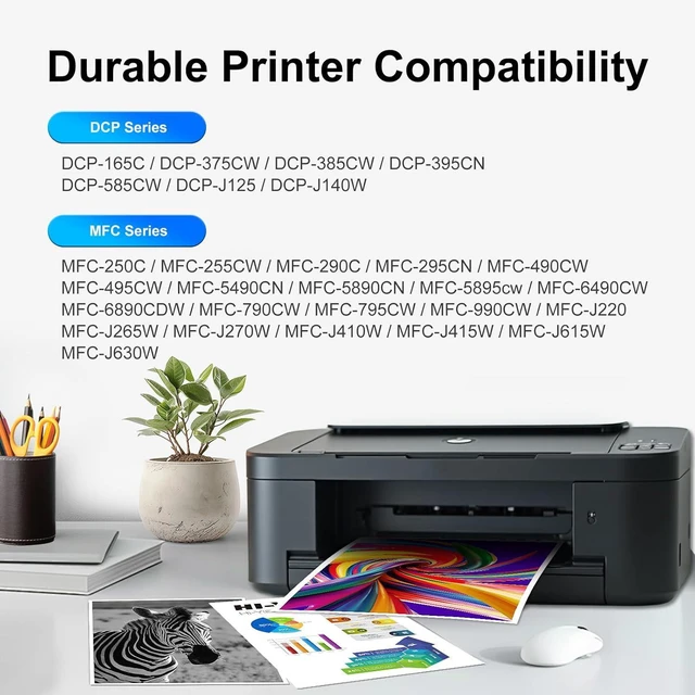 Alt view image 3 of 5 - HI-VISION HI-YIELDS Compatible Ink Cartridges Replacement for Brother LC61 LC65 LC-61 LC61BK LC61C LC61M LC61Y to use with MFC-490CW MFC-495CW MFC-6490CW MFC-6890CDW (8BK, 4C, 4M, 4Y)