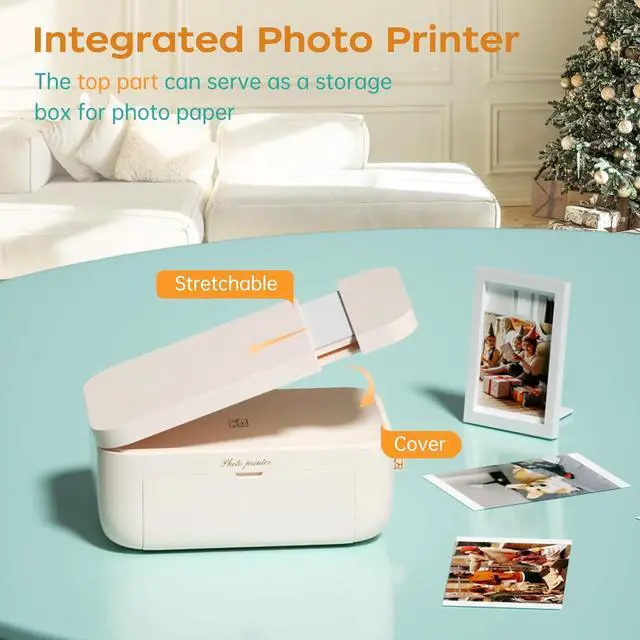 Alt view image 5 of 7 - HPRT Photo Printer for iPhone/Android - Studio-Quality 4x6 Prints in 60s | Portable Dye Sublimation Picture Printer with 20 Sheets & 1 Ribbon | for Home, Travel & Gifts (Beige)