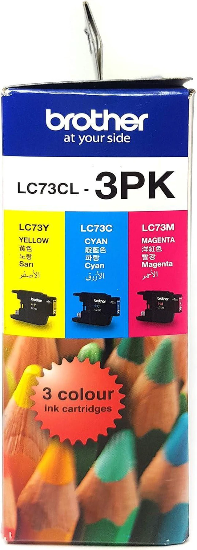 Alt view image 2 of 2 - Brother Genuine LC73 Colour Pack, Includes 1x Cyan, 1x Magenta & 1x Yellow, Up to 600 Pages(LC-73CL3PK) for Use with: DCP-J525W, DCP-J725DW, DCP-J925DW, MFC-J430W, MFC-J432W, MFC-J625DW, MFC-J825DW
