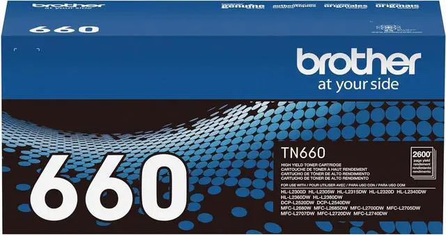 Alt view image 7 of 7 - Brother Original TN660 High-Yield Black Toner Cartridge, Higher Yield for Value, Original Toner Replacement cartridges, Toner for Brother Laser Printers HL-L2320D, DCP-L2520DW, MFC-L2700DW and More
