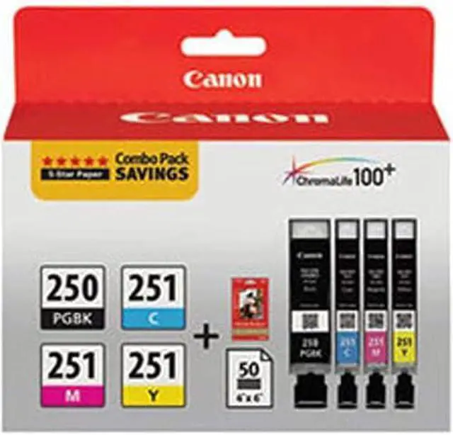 Alt view image 2 of 3 - Canon PGI-250/CLI-251 Ink/Paper Combo Pack Ink