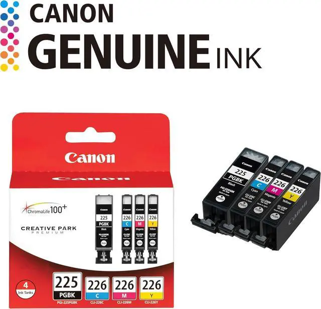 Alt view image 2 of 7 - Canon PGI-225 BK/CLI-226 4530B008 C,M,Y 4 Pack Value Pack in Retail Packaging