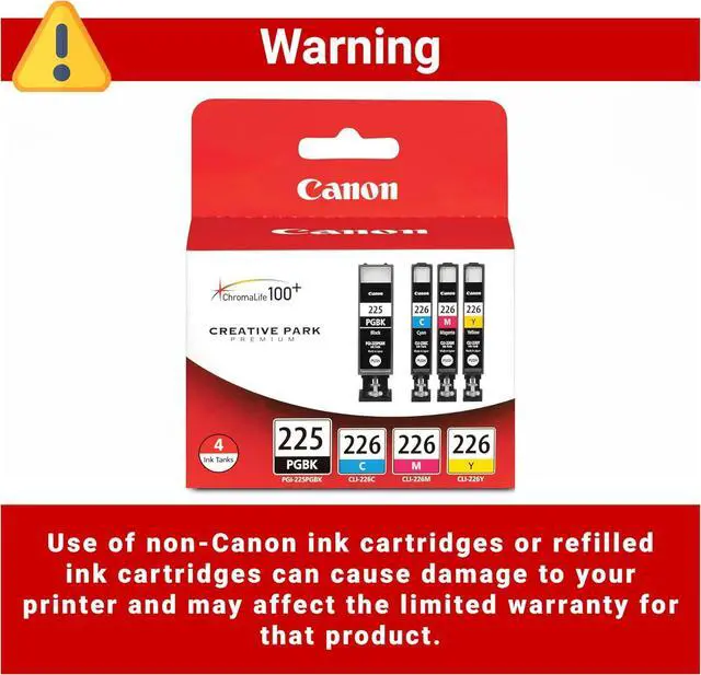Alt view image 4 of 7 - Canon PGI-225 BK/CLI-226 4530B008 C,M,Y 4 Pack Value Pack in Retail Packaging