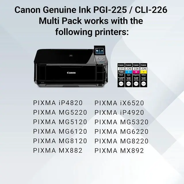 Alt view image 6 of 7 - Canon PGI-225 BK/CLI-226 4530B008 C,M,Y 4 Pack Value Pack in Retail Packaging