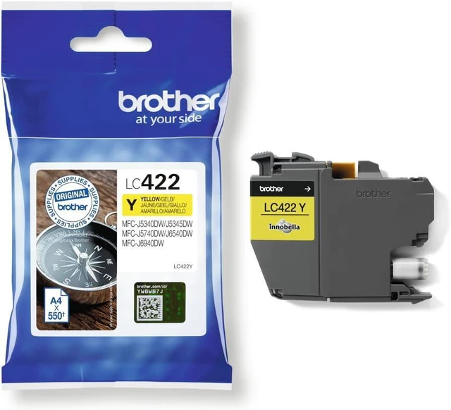 Alt view image 2 of 4 - BROTHER LC-422Y Inkjet Cartridge, Yellow, Single Pack, Standard Yield, Includes 1 x Inkjet Cartridge, Genuine Supplies