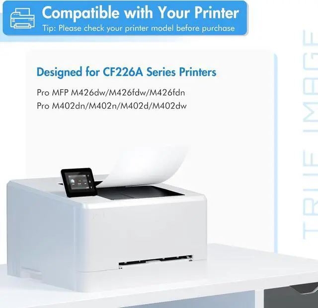 Alt view image 2 of 7 - 26A Toner Cartridge for HP Printer CF226A M426fdw Compatible for HP 26A Black LaserJet Toner Cartridge 26X CF226X M402n MFP M426fdw M402dn M402 M402dw M402dne M426fdn M426 M426dw Printer Ink 2 Pack