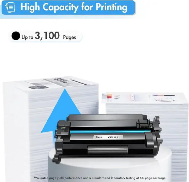 Alt view image 3 of 7 - 26A Toner Cartridge for HP Printer CF226A M426fdw Compatible for HP 26A Black LaserJet Toner Cartridge 26X CF226X M402n MFP M426fdw M402dn M402 M402dw M402dne M426fdn M426 M426dw Printer Ink 2 Pack
