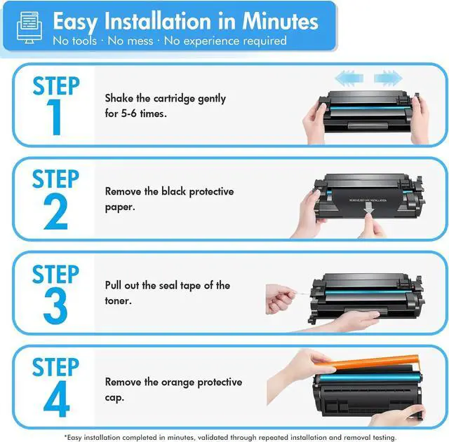 Alt view image 4 of 7 - 26A Toner Cartridge for HP Printer CF226A M426fdw Compatible for HP 26A Black LaserJet Toner Cartridge 26X CF226X M402n MFP M426fdw M402dn M402 M402dw M402dne M426fdn M426 M426dw Printer Ink 2 Pack