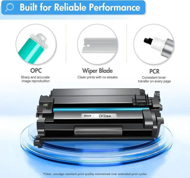 Alt view image 6 of 7 - 26A Toner Cartridge for HP Printer CF226A M426fdw Compatible for HP 26A Black LaserJet Toner Cartridge 26X CF226X M402n MFP M426fdw M402dn M402 M402dw M402dne M426fdn M426 M426dw Printer Ink 2 Pack