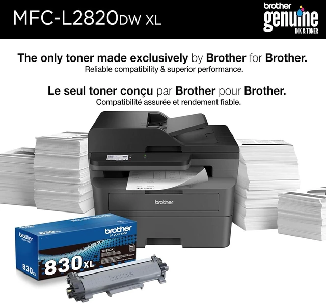 Alt view image 4 of 7 - Brother MFC-L2820DW XL Wireless Compact Monochrome All-in-One Laser Printer with Copy, Scan and Fax, Duplex, Black & White | Up to 4,200 Pages of Toner Included(1), Works with Alexa