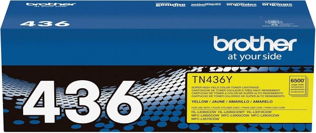 Alt view image 7 of 7 - Brother Original TN436Y Super High-Yield Yellow Toner Cartridge, Higher Yield for Value, Original Toner Replacement Cartridge, Toner for Brother Laser Printers HL-L8360CDW, MFC-L8610CDW, and More