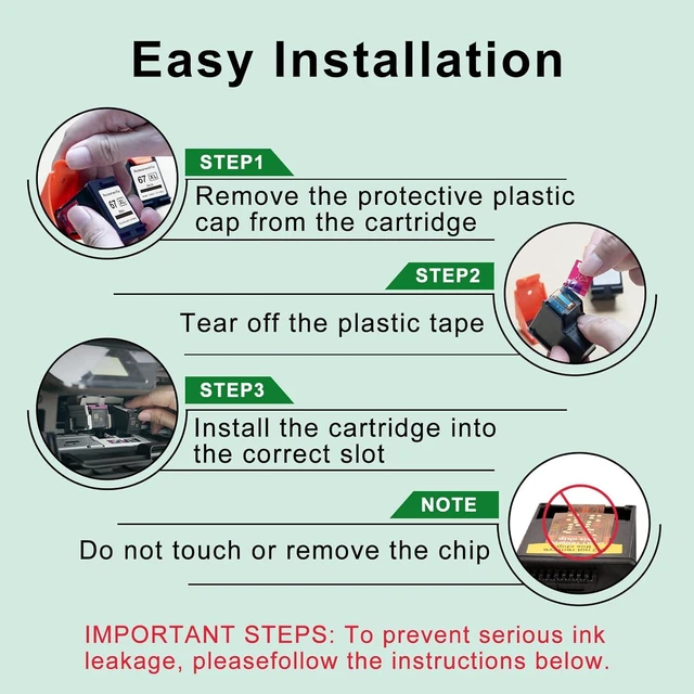 Alt view image 6 of 7 - SAILNER 67XL Ink Remanufactured Ink Cartridge Replacement for HP 67XL 67 XL 67XXL for DeskJet 2755 4155 4155e 2752e 2700 2755e 4100 6400 Envy 6055 6000 6055e 6455 6455e 6458 Printer Black Color 67