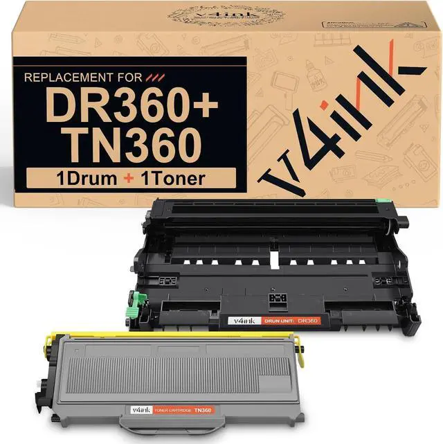 Main image of v4ink Compatible Drum+Toner Replacement for Brother DR360 TN360 (1Drum + 1Toner) Work with DCP7030 DCP7040 DCP7045 HL2120 HL2140 HL2150 HL2170 MFC7320 MFC7340 MFC7345 MFC7440 MFC7445 MFC7450 MFC7840