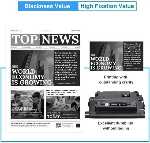 Alt view image 5 of 6 - TRUE IMAGE CE390A 90A Black Toner Cartridge 2-Pack 90X CE390X M602 M601