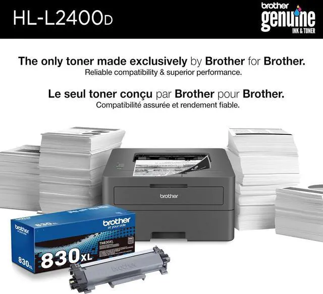 Alt view image 5 of 7 - Brother HL-L2400D Compact Monochrome Laser Printer with Duplex Printing, USB connectivity (Cable Sold Separately), Black & White Output