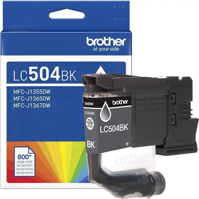 Main image of Brother Genuine LC504BKS Standard Yield Black Ink Cartridge for Brother Printer MFC-J1365DW