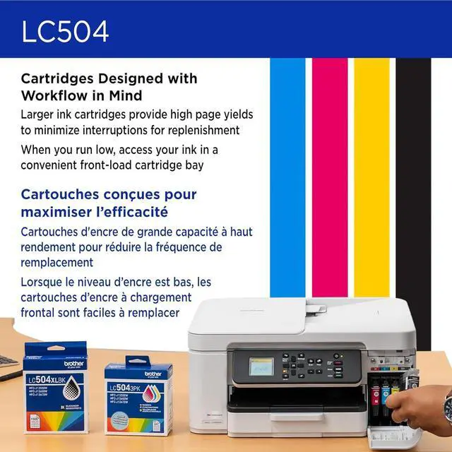 Alt view image 7 of 7 - Brother Genuine LC504BKS Standard Yield Black Ink Cartridge for Brother Printer MFC-J1365DW
