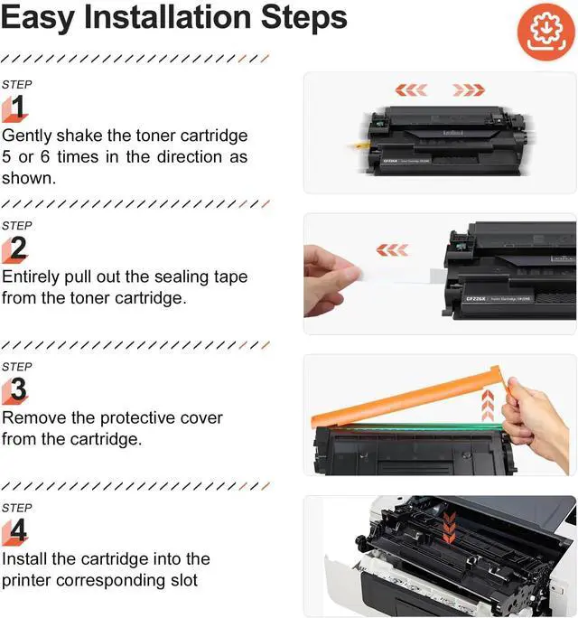 Alt view image 5 of 6 - V4INK 1PK Compatible 26X Toner Cartridge Replacement for HP 26X CF226X Toner High Yield Black Ink for HP Pro M402n M402dn M402dne M402dw MFP M426fdw M426fdn M426dw M402 M426 Printer