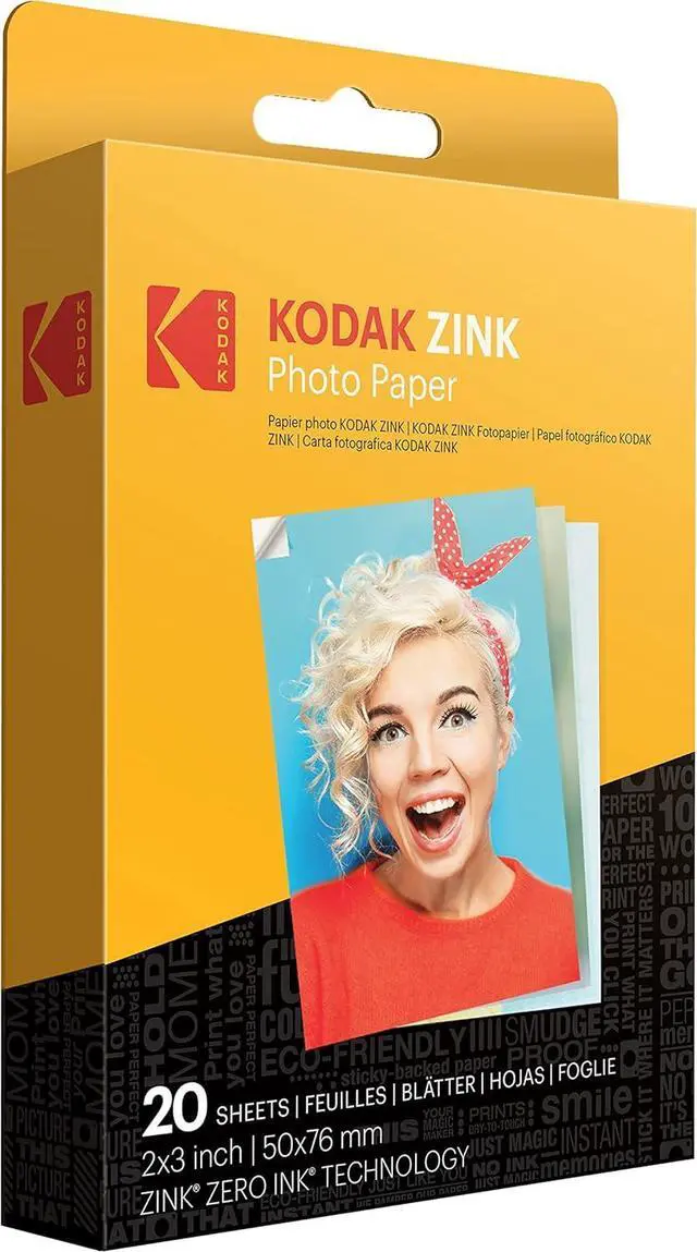 Alt view image 3 of 7 - Kodak Printomatic Instant Camera, Zink 2x3 (5.1x7.5 cm) Bundle (Yellow) + Zink Paper (20 Sheets) + Deluxe Case + Photo Album + 7 Sticker Sets + Markers + Scissors and More