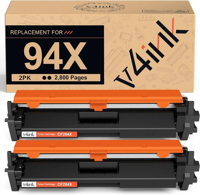 Main image of V4INK 2PK Compatible 94X Toner Cartridge Replacement for HP 94X CF294X CF294A Toner Cartridge High Yield Black Ink for HP LaserJet Pro M118dw MFP M148dw M148fdw M149fdw M118 M148 Printer