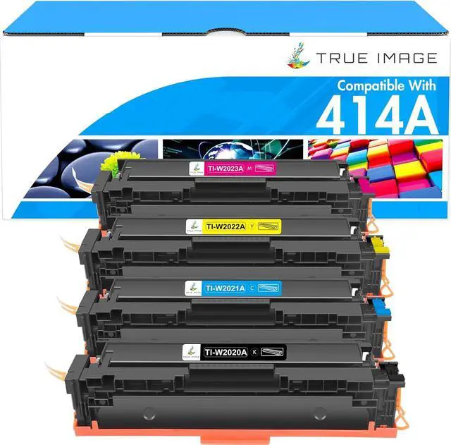 Main image of TRUE IMAGE Compatible Toner Cartridge Replacement for HP 414A W2020A 414X HP Color Pro MFP M479fdw M479fdn M454dw M454dn M454 M479 Printer Toner (Black Cyan Yellow Magenta,4-Pack)