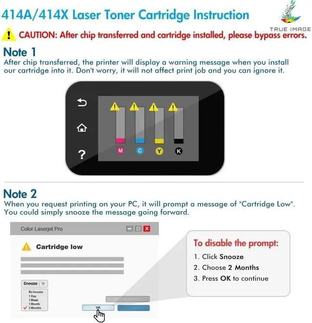 Alt view image 5 of 7 - TRUE IMAGE Compatible Toner Cartridge Replacement for HP 414A W2020A 414X HP Color Pro MFP M479fdw M479fdn M454dw M454dn M454 M479 Printer Toner (Black Cyan Yellow Magenta,4-Pack)
