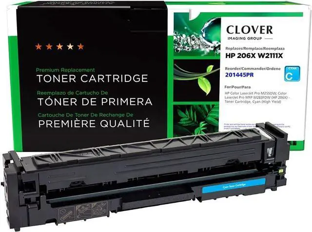 Main image of Clover Remanufactured Toner Cartridge Replacement for HP W2111X (HP 206X) High Yield | Cyan