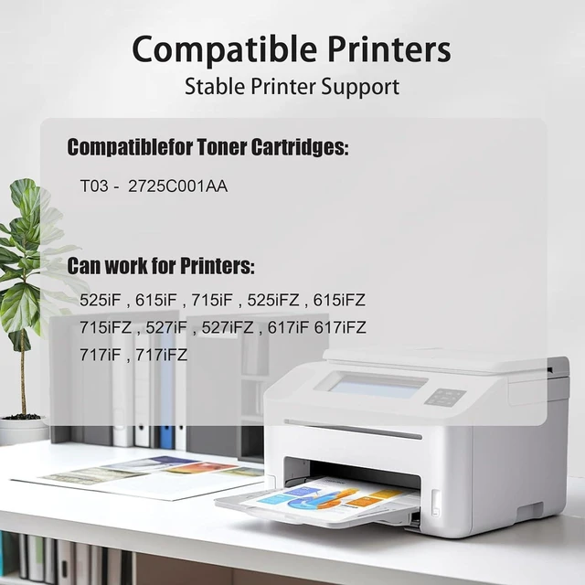 Alt view image 2 of 7 - T03 Toner Cartridge Compatible for Kyocera 2725C001AA Black Toner Cartridge Work for Kyocera imageRunner 525iF 615iF 715iF 525iFZ 615iFZ 715iFZ 527iF 527iFZ 617iF 617iFZ Printers, with Chip, 1 Pack