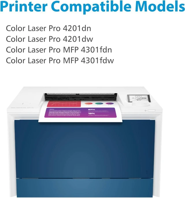 Alt view image 2 of 7 - 210A Toner Cartridge 4 Pack Color LaserJet Pro MFP 4301dw Compatible Replacement for HP 210A 210X W2100A Toner Set for Color Laser Jet Pro MFP 4301fdn 4301fdw 4201dn 4201dw 4301 4201 Printer Ink
