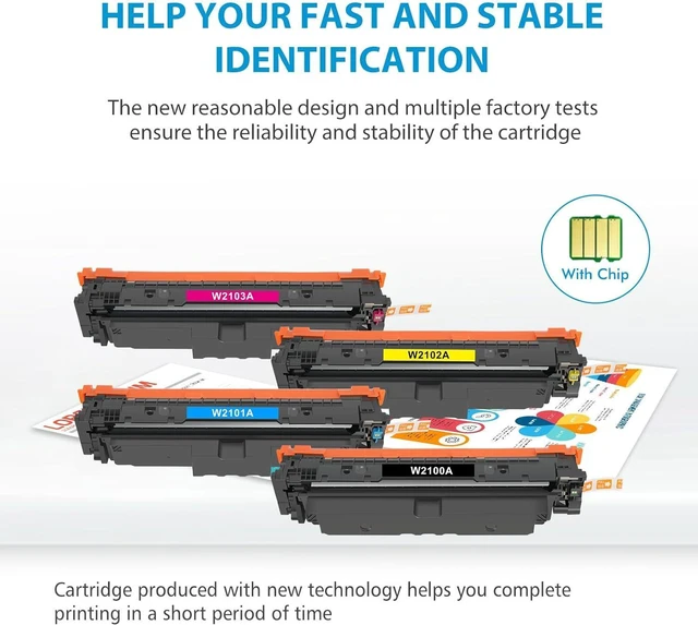 Alt view image 3 of 7 - 210A Toner Cartridge 4 Pack Color LaserJet Pro MFP 4301dw Compatible Replacement for HP 210A 210X W2100A Toner Set for Color Laser Jet Pro MFP 4301fdn 4301fdw 4201dn 4201dw 4301 4201 Printer Ink
