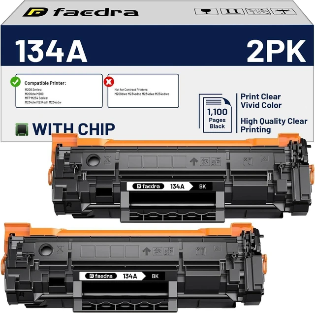 Main image of 134A W1340A Toner Cartridges (with Chip) Replacement for HP 134A Toner Cartridges W1340A 134X W1340X for HP HP M209dw M209 MFP M234dw M234sdw Toner (2 Black)