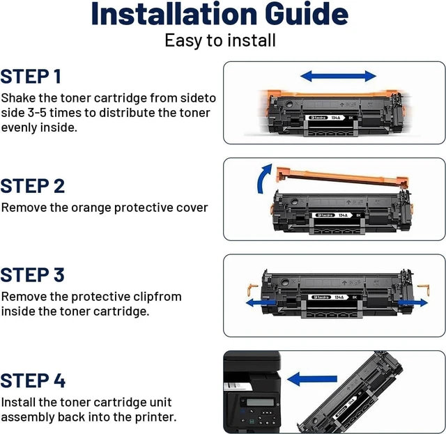 Alt view image 4 of 7 - 134A W1340A Toner Cartridges (with Chip) Replacement for HP 134A Toner Cartridges W1340A 134X W1340X for HP HP M209dw M209 MFP M234dw M234sdw Toner (2 Black)