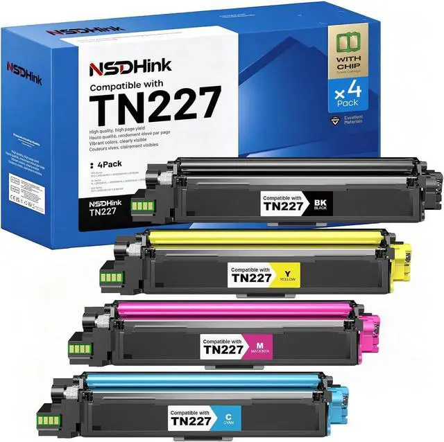 Main image of (with Chip) Compatible TN227 Toner Cartridges for Brother TN-227 TN223 Toner Combo Pack Replacement for Brother MFC-L3770CDW HL-L3290CDW HL-L3270CDW MFC-L3710CW HL-L3210CW Toner, 4-Pack