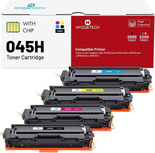 Main image of 045H Toner Cartridges with Chip Replacement for Canon 045H CRG-045H CRG-045 Work with Canon Color ImageCLASS MF632Cdw MF634Cdw LBP612Cdw LBP613Cdw MF632 MF634 Printer (045H BK/C/M/Y,4 Pack)