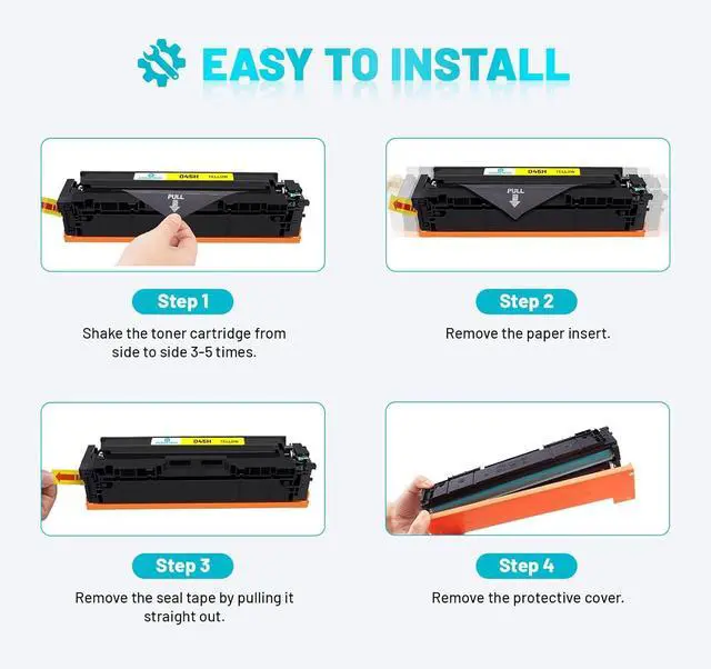 Alt view image 4 of 6 - 045H Toner Cartridges with Chip Replacement for Canon 045H CRG-045H CRG-045 Work with Canon Color ImageCLASS MF632Cdw MF634Cdw LBP612Cdw LBP613Cdw MF632 MF634 Printer (045H BK/C/M/Y,4 Pack)