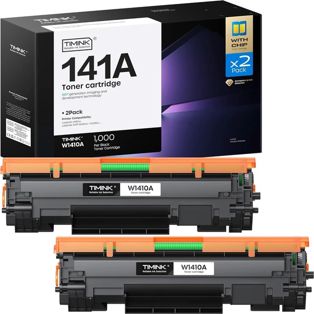 Main image of 141A Toner Cartridge Compatible with HP 141A W1410A 141X W1410X Black Toner Cartridge with Chip, Work for LaserJet Pro M110w MFP M139w M140w Printers (2 Pack, Black)