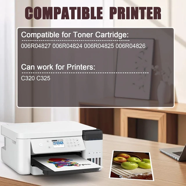Alt view image 2 of 7 - C320 C325 Toner Cartridge Compatible for Xerox 006R04824 Cyan Toner Cartridge Work for Xerox C320 C325 Printers