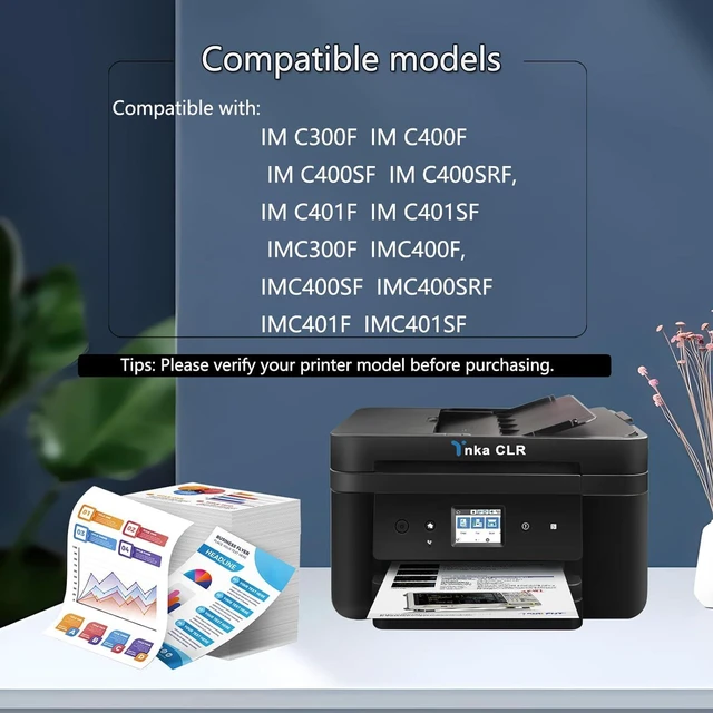 Alt view image 3 of 7 - IM C300 IM C400 IMC300 IMC400 Cartridge for 842378 842379 842380 842381 Replacement for Ricoh Lanier Savin IM C300F C400F C400SF Printer Ink (1 Pack Black) (1, Black, XXL)